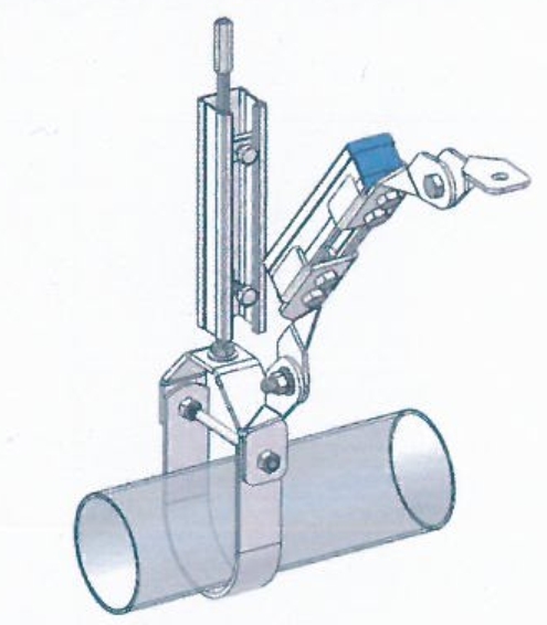 單根管道側向剛性抗震支吊架(圖1)